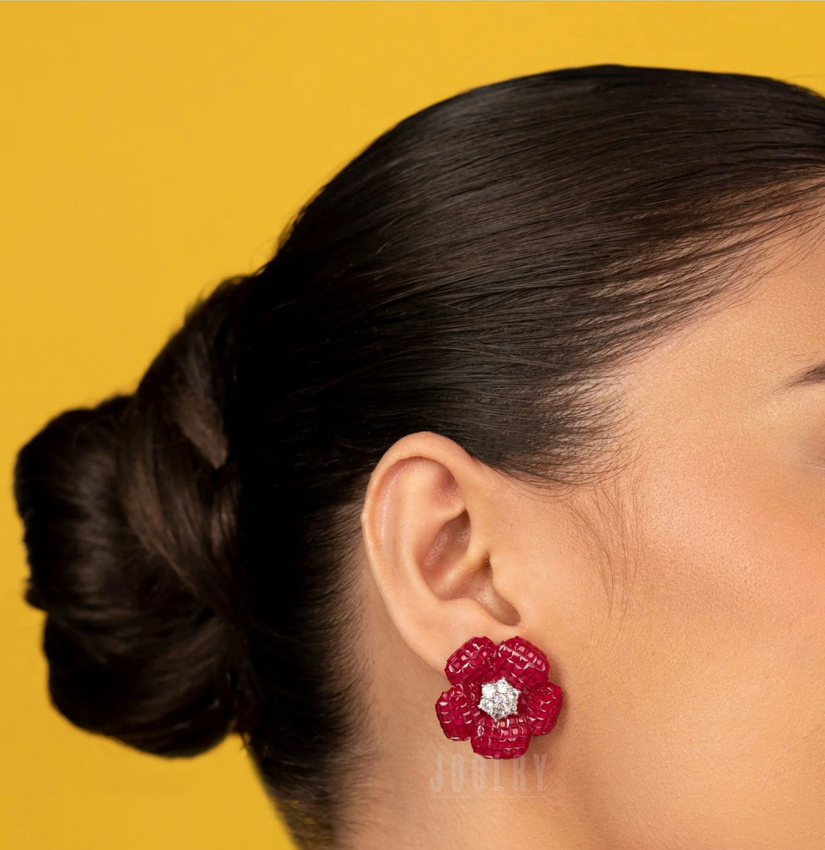 Exquisite Diamond Floral Invisible setting Earrings