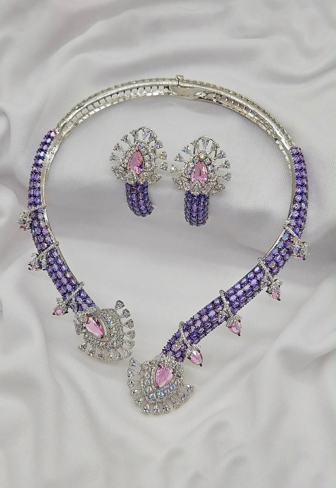 Purple Rhinestone Royal Sapphire Bliss Necklace