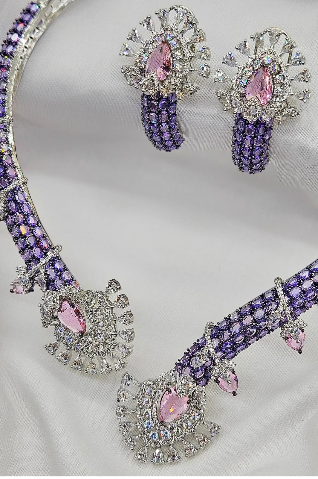 Purple Rhinestone Royal Sapphire Bliss Necklace