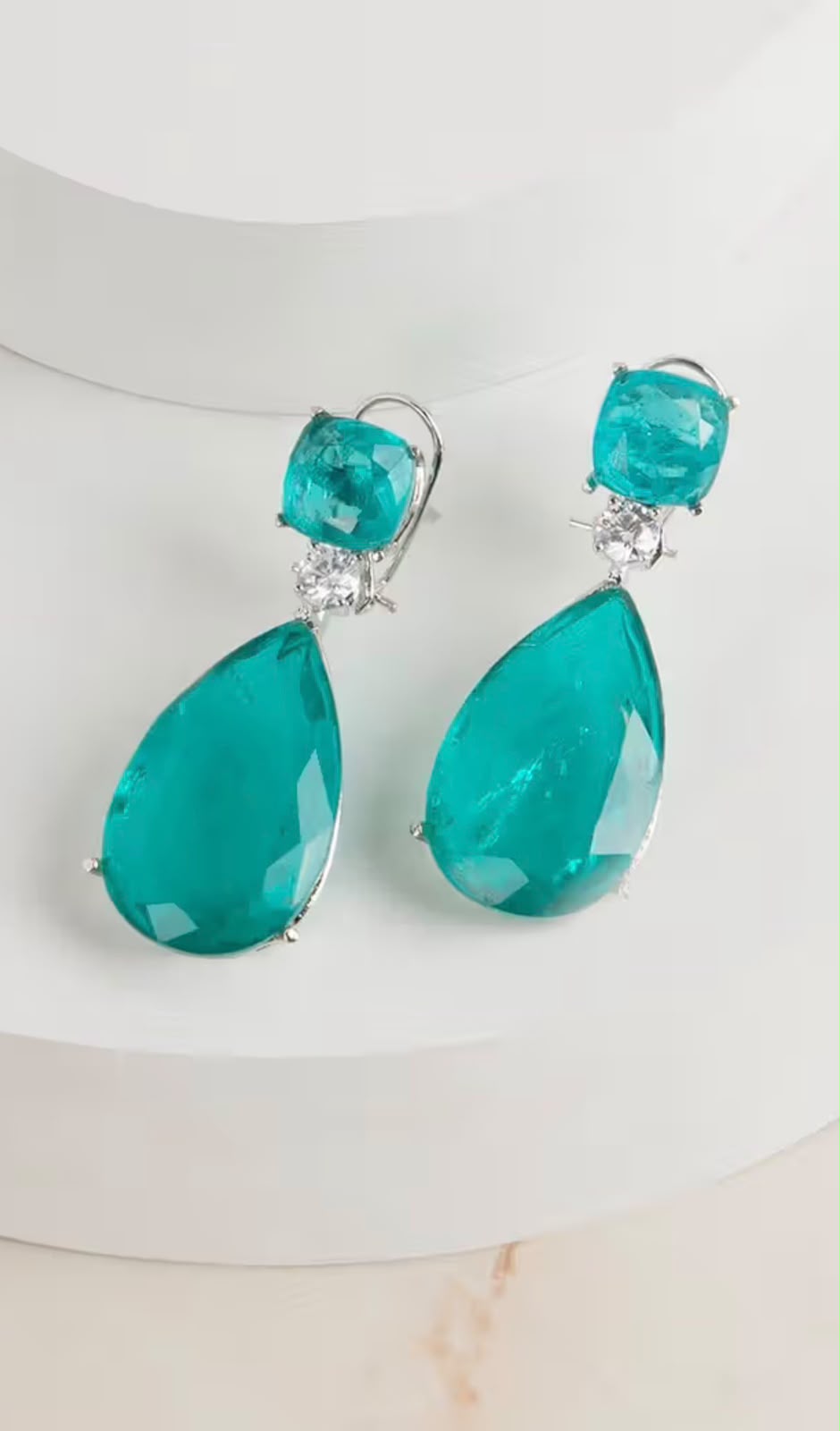 Teardrop Shaped Drop Earrings