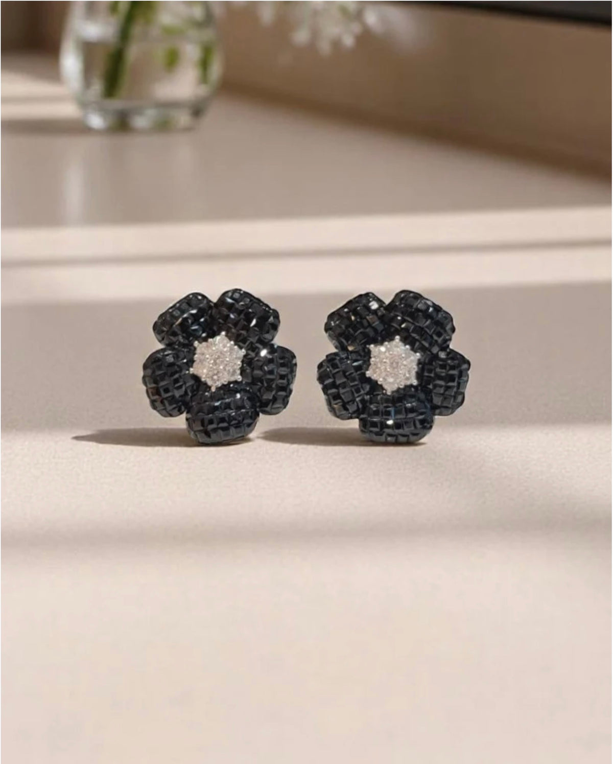 Exquisite Floral Invisible Setting Earrings