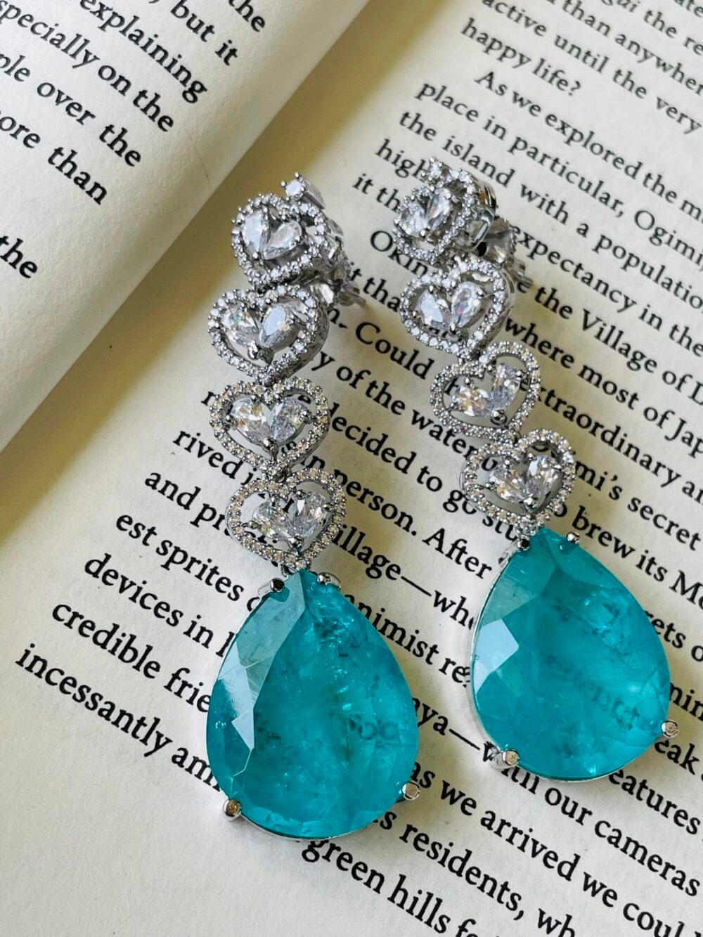 Hanah Aqua Statement Earrings