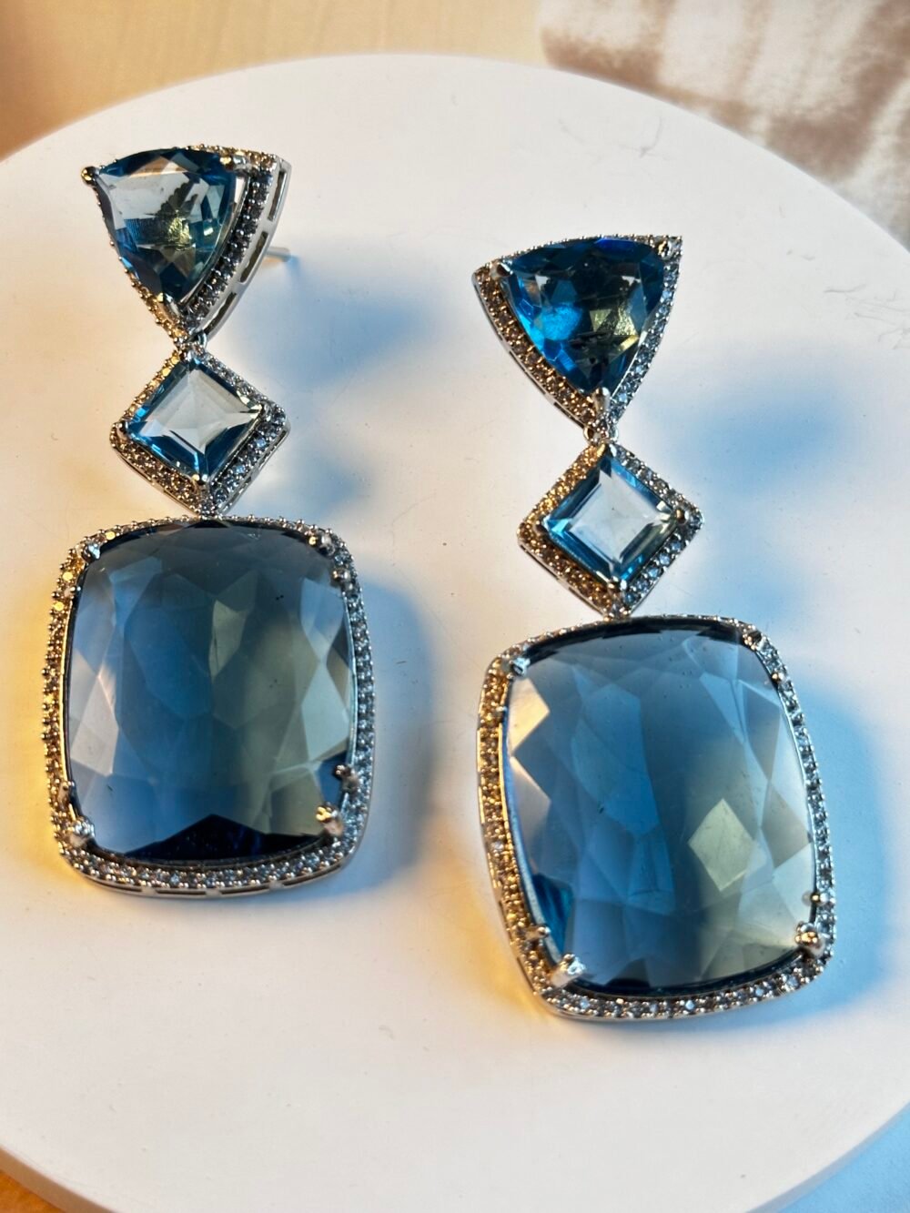 Isra Sea Blue Statement Danglers - Image 5