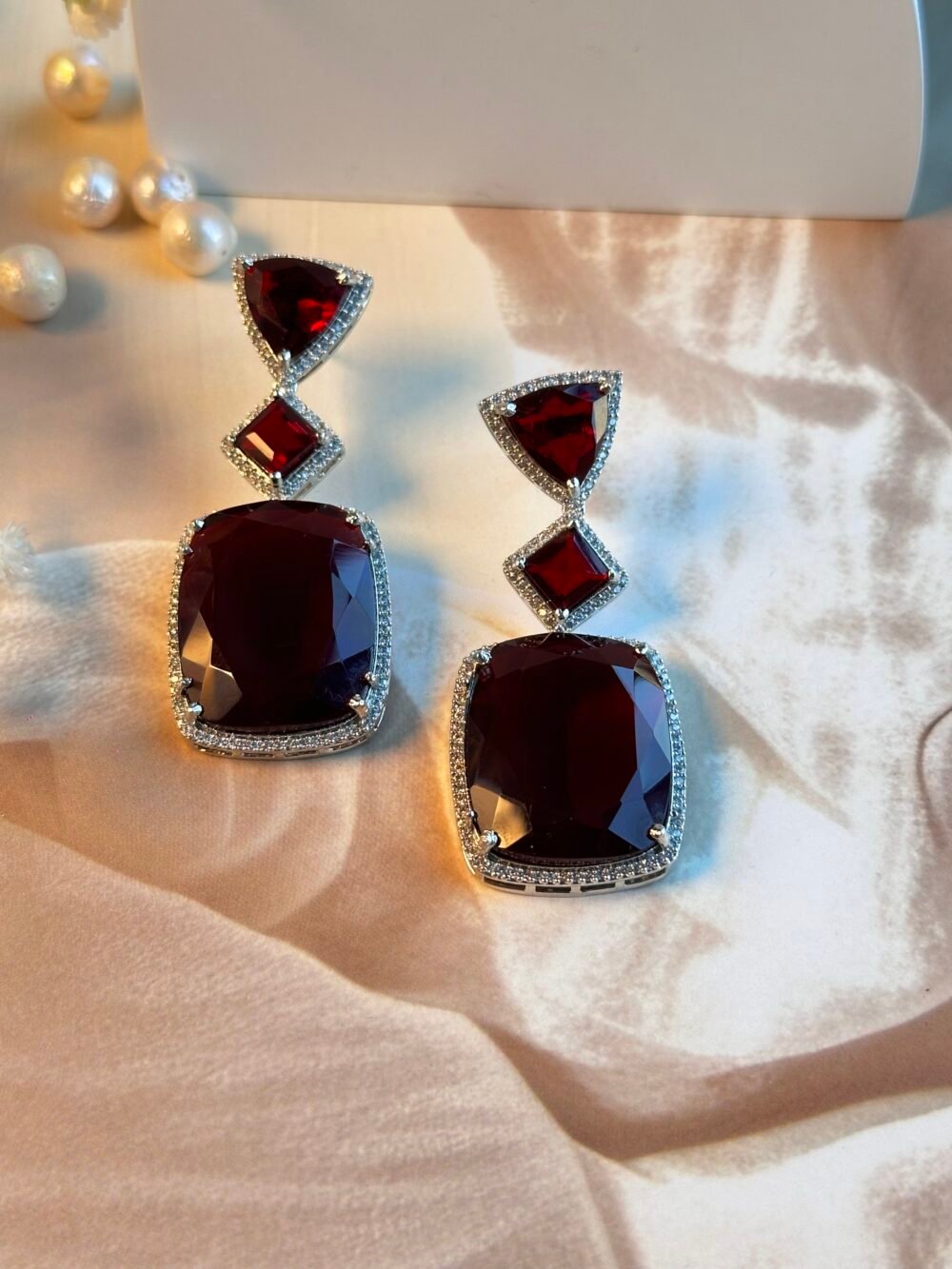 Isra Ruby Statement Danglers - Image 4