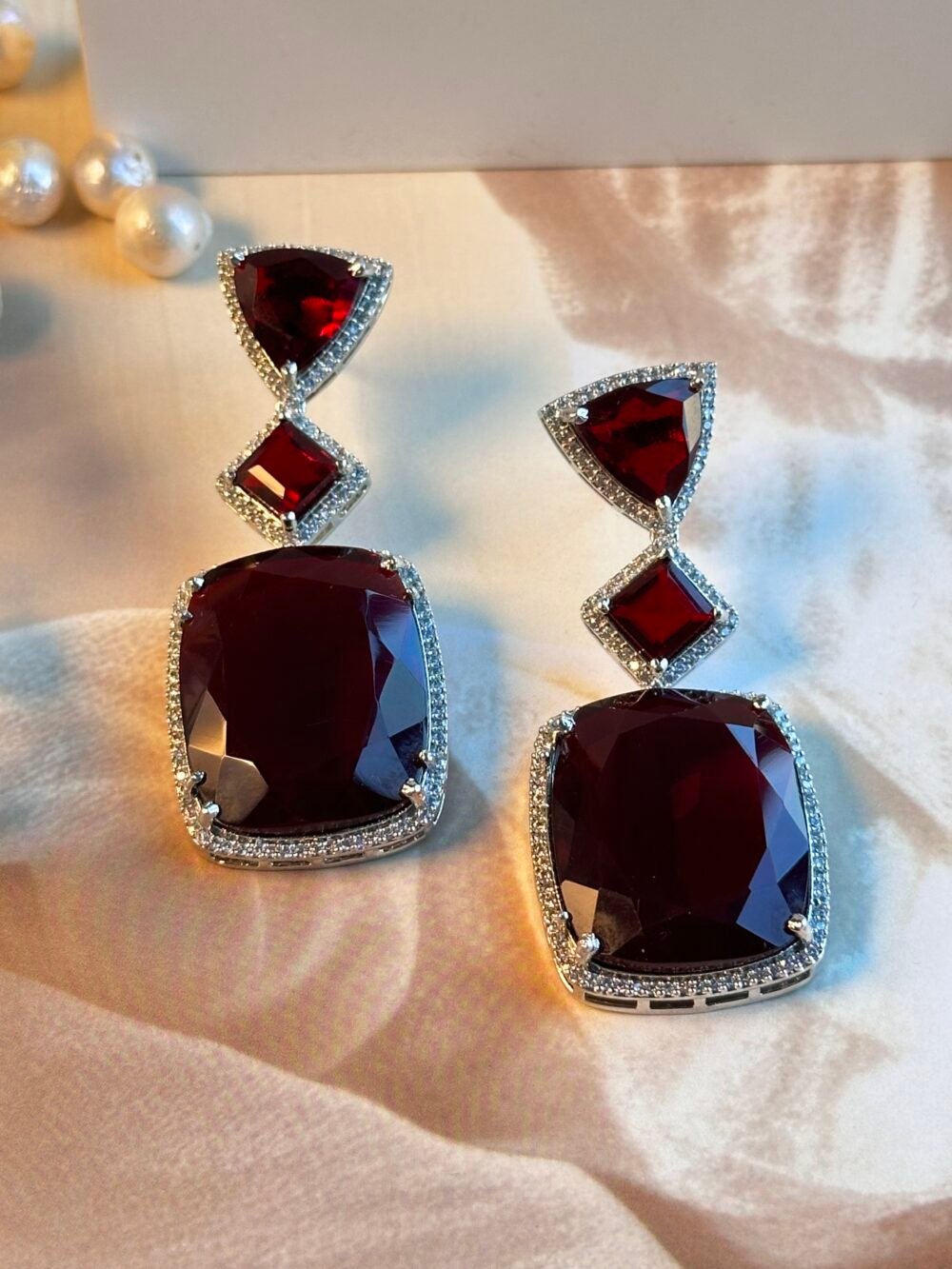 Isra Ruby Statement Danglers - Image 2