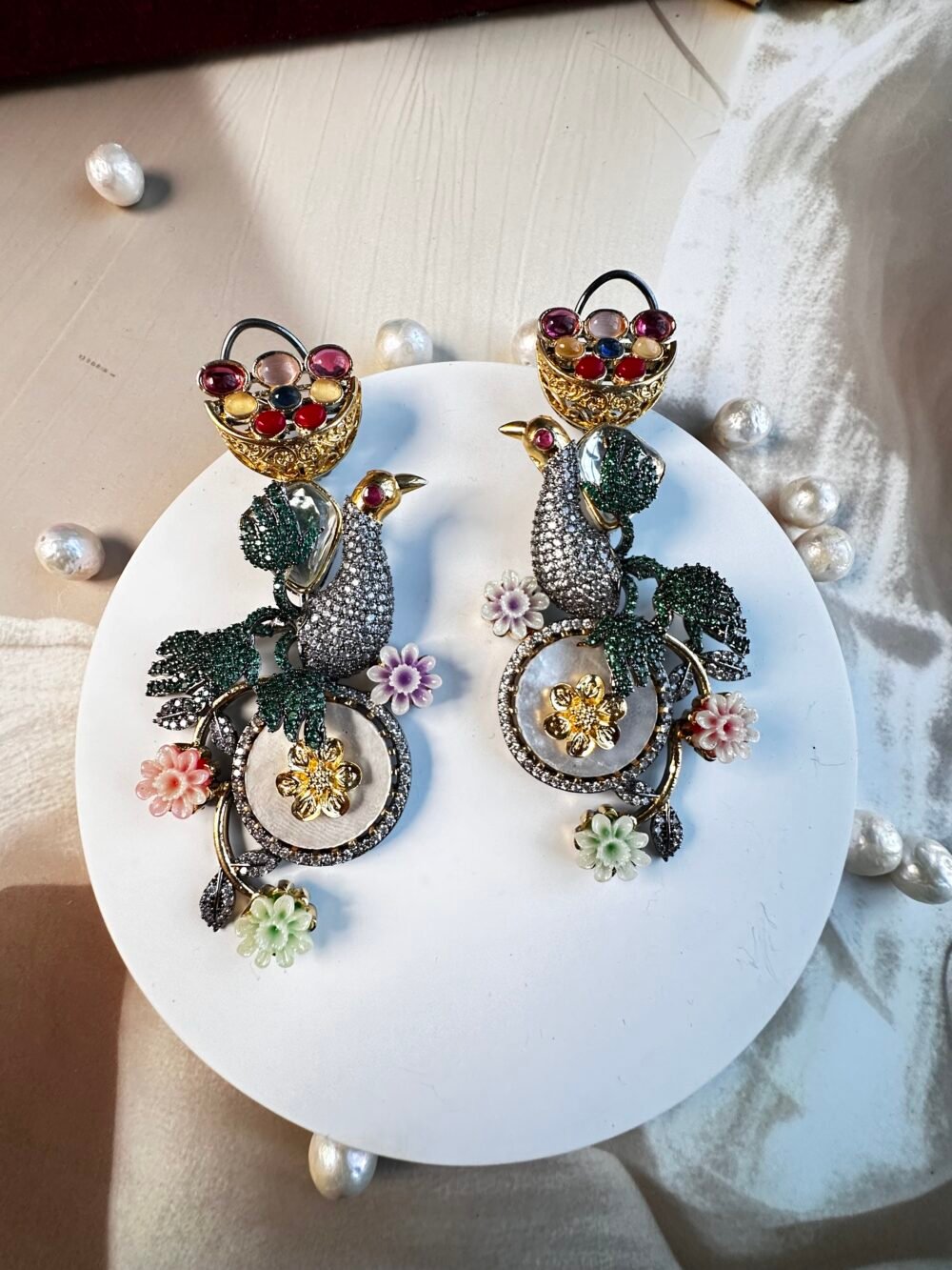 Birdy pearly earrings