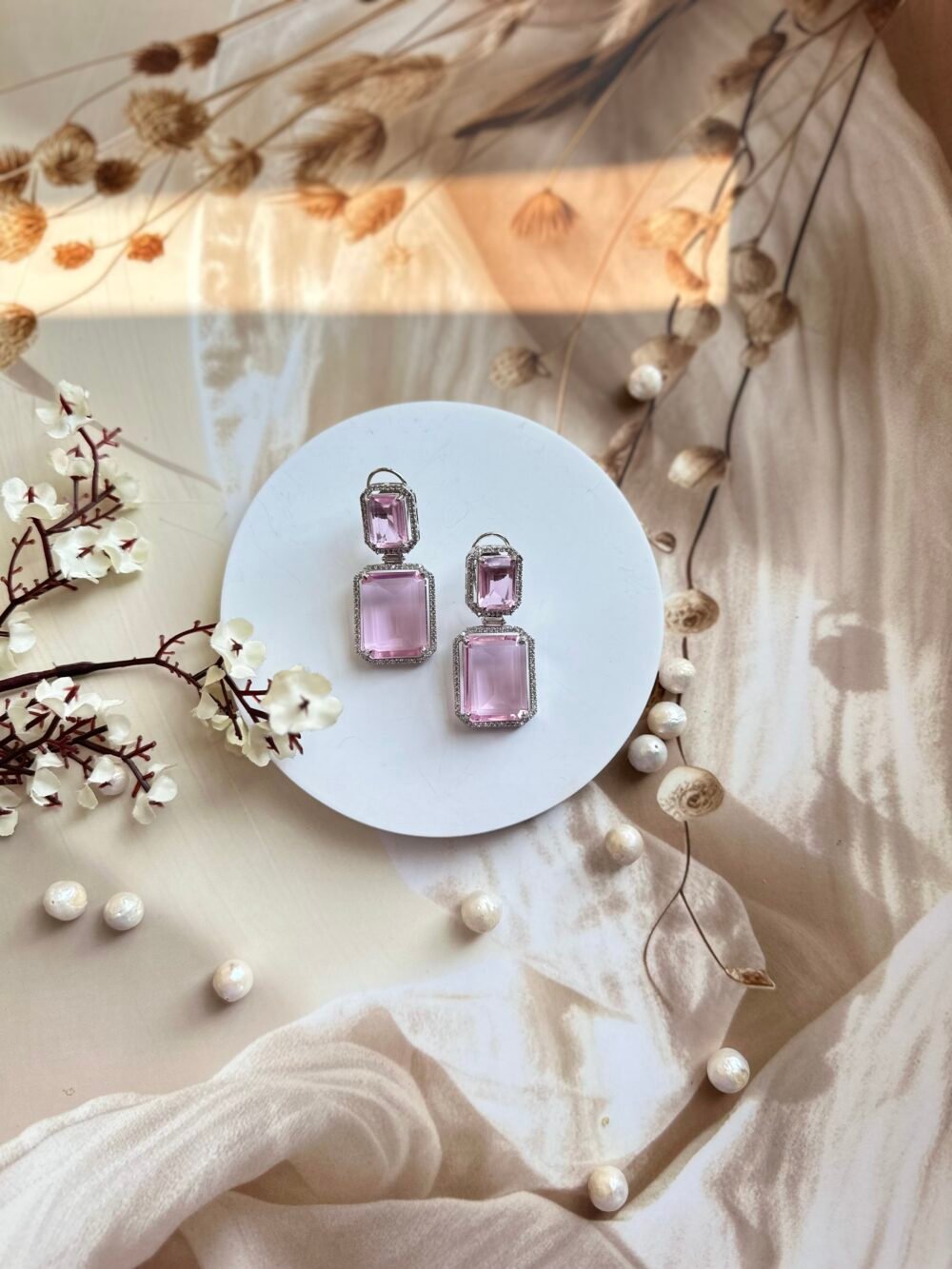 Isra Pink Doublet Earrings - Image 5