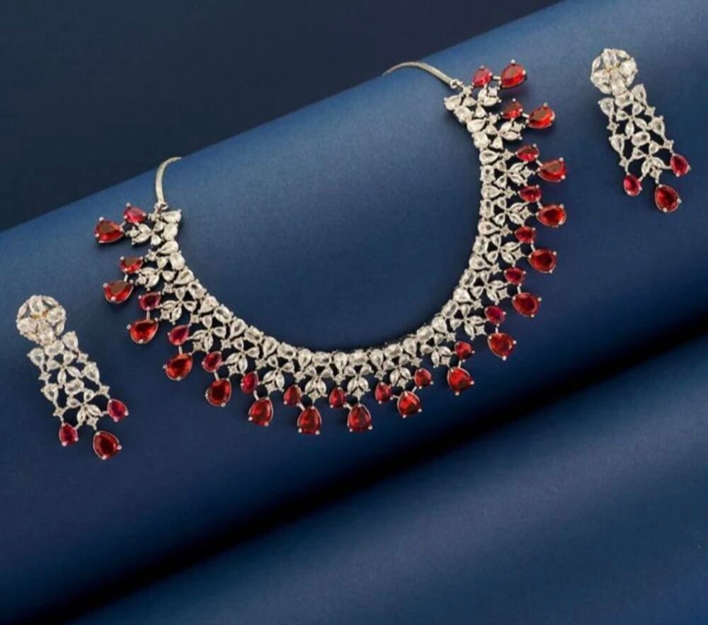 Rubina CZ Necklace Set - Image 2