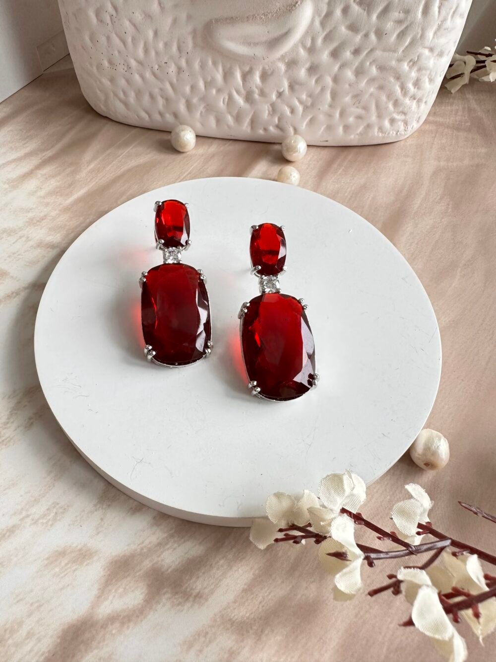 Aurora Ruby Doublet Earrings - Image 5