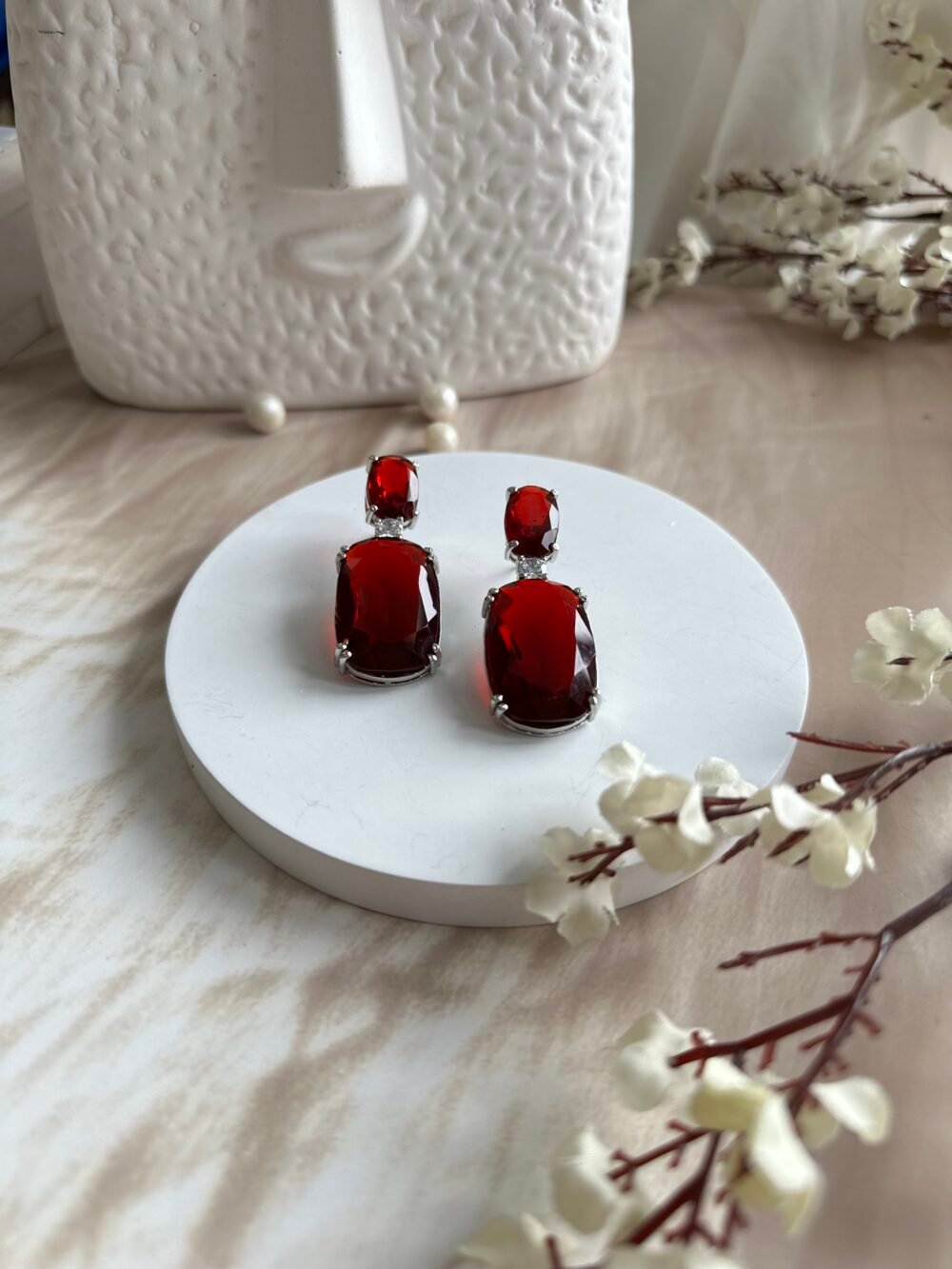 Aurora Ruby Doublet Earrings - Image 3