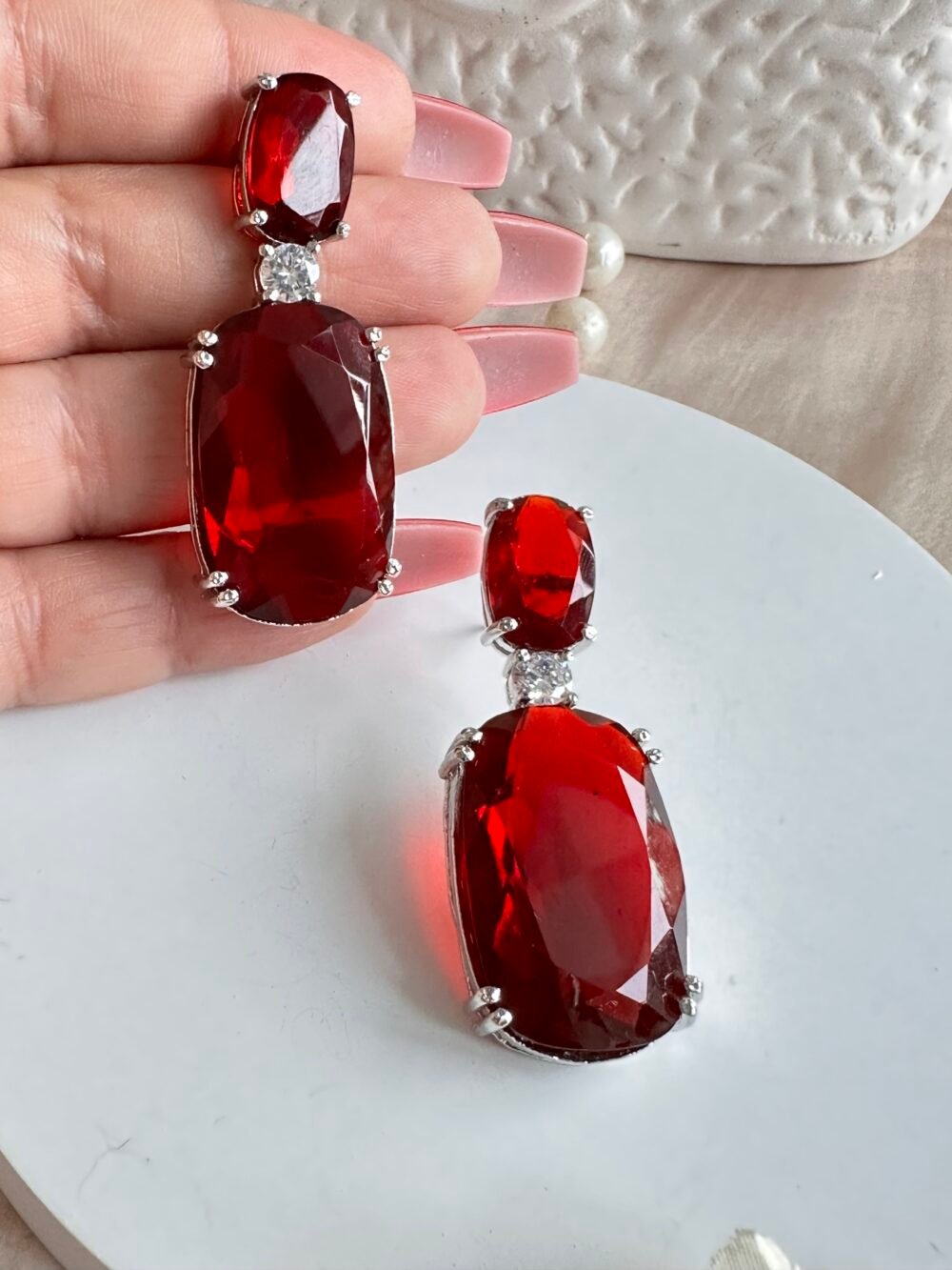 Aurora Ruby Doublet Earrings