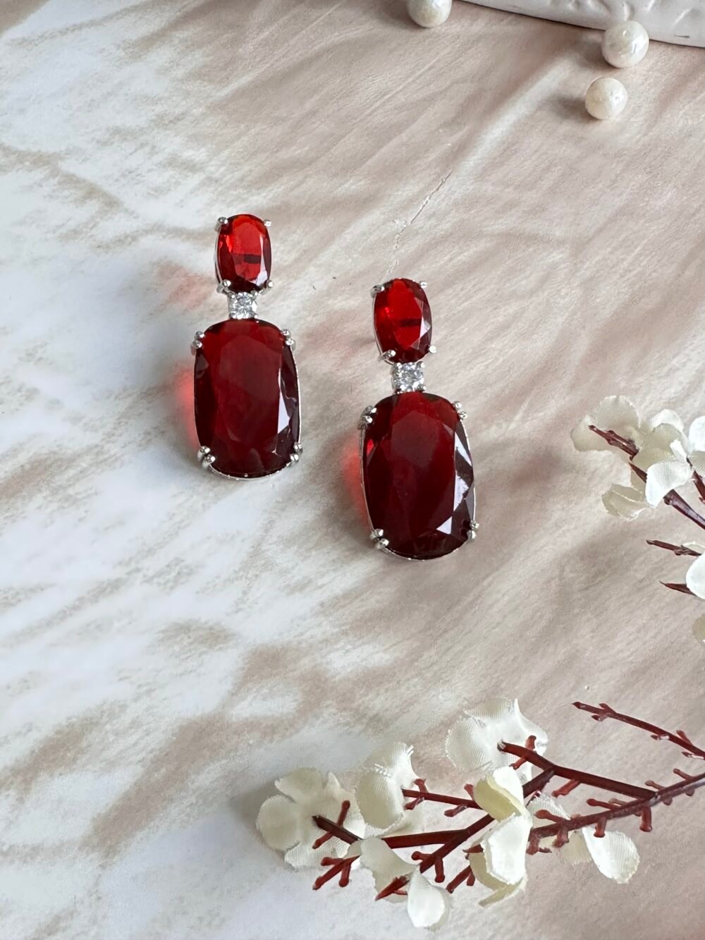 Aurora Ruby Doublet Earrings - Image 2