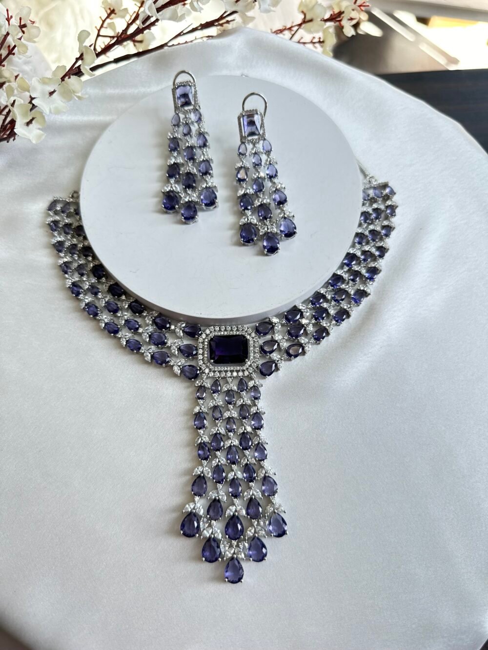 Kayani Lavender CZ Necklace Set - Image 2