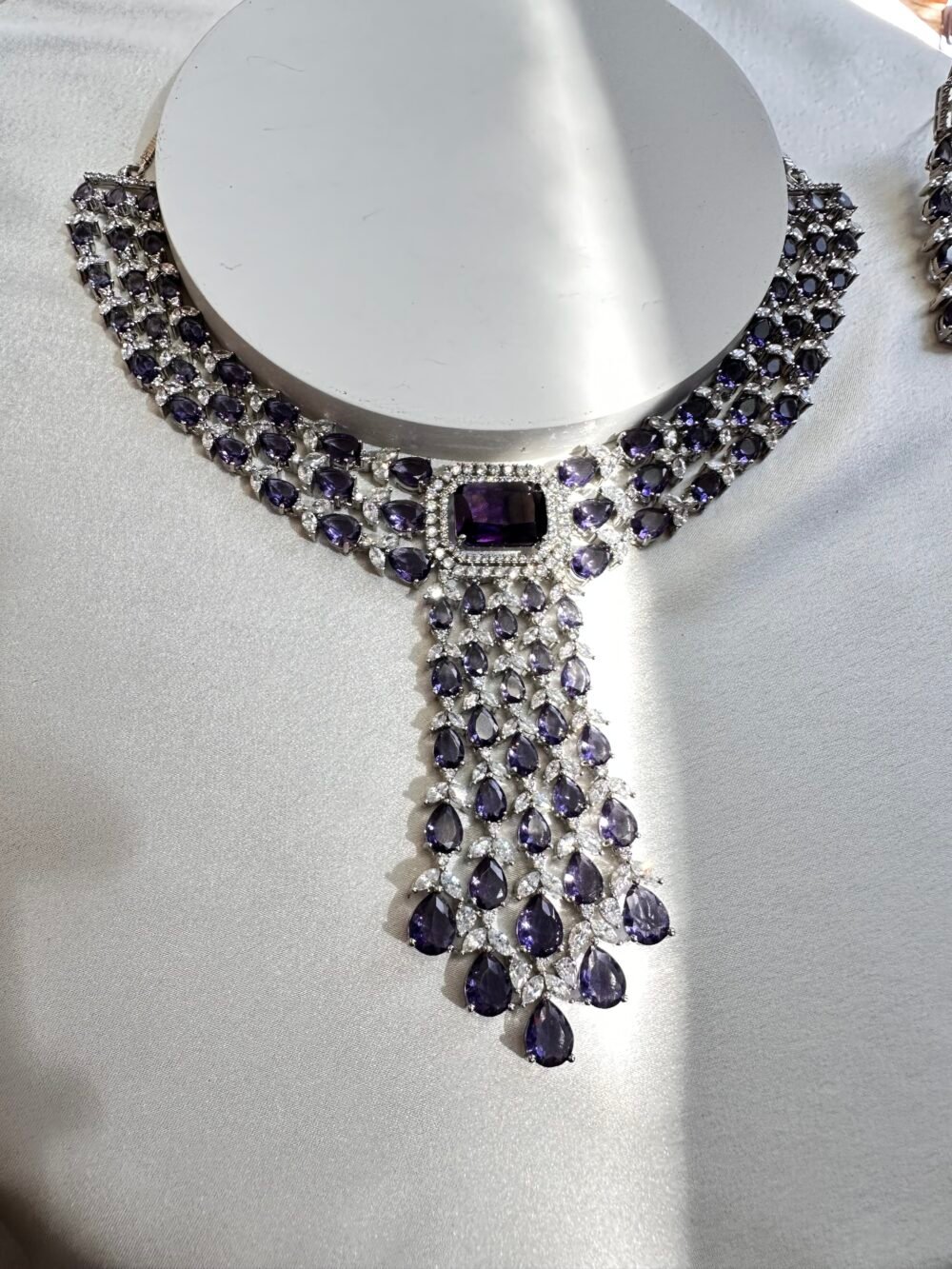 Kayani Lavender CZ Necklace Set - Image 4