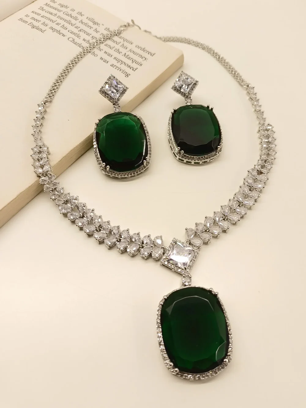 Anisha Emerald CZ Neck Set - Image 6