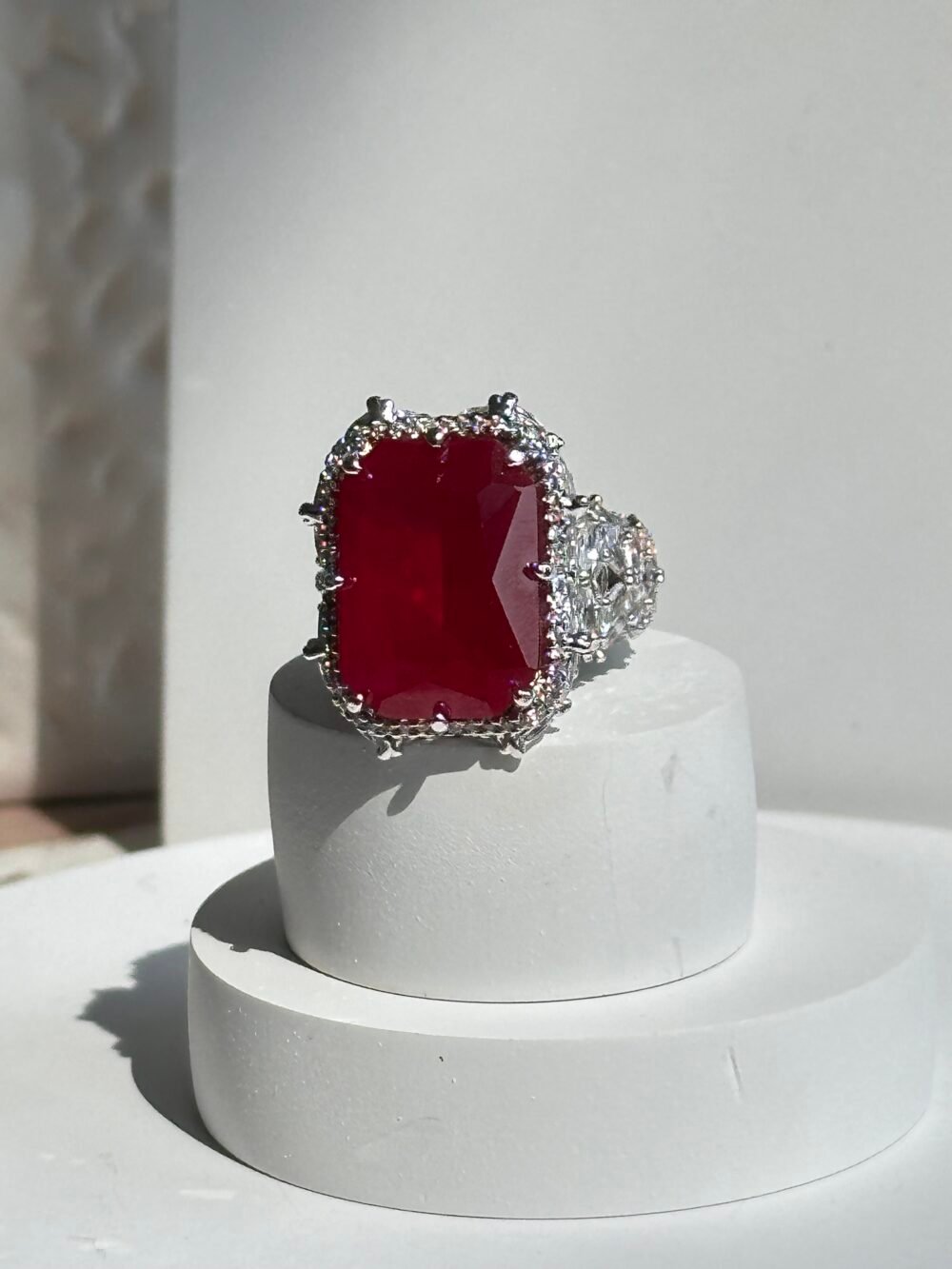 Saze Ruby Octagon Ring - Image 3