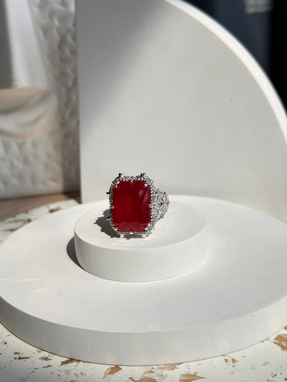 Saze Ruby Octagon Ring - Image 4