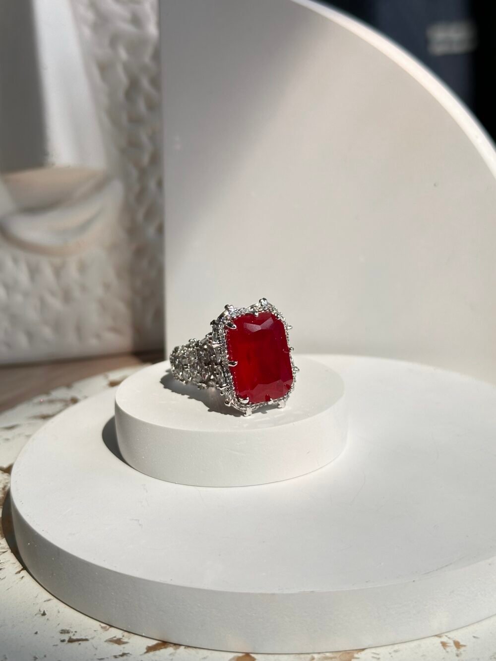 Saze Ruby Octagon Ring - Image 2